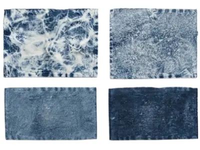 Acid wash grade comparison swatches