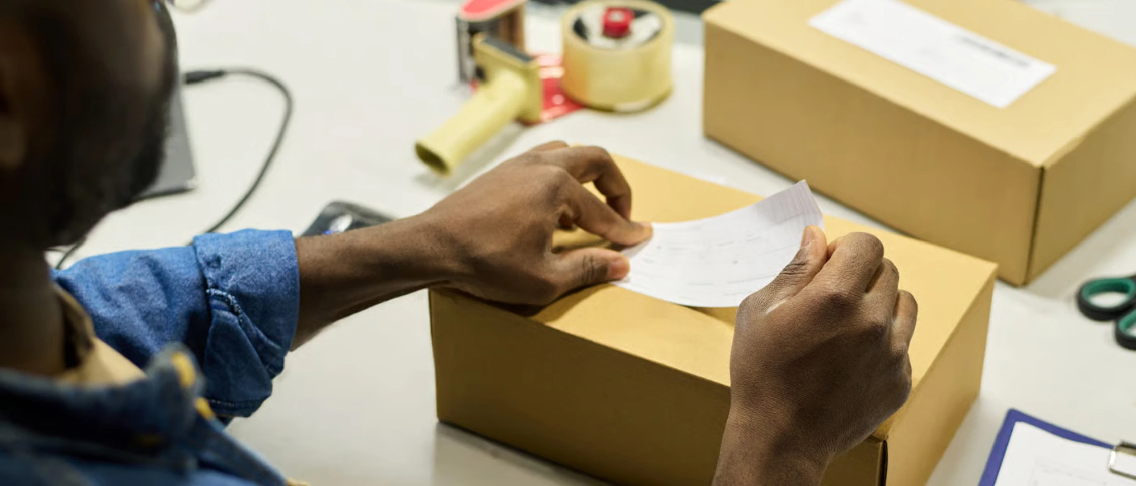 Export cartons being labeled for an EU-bound shipment