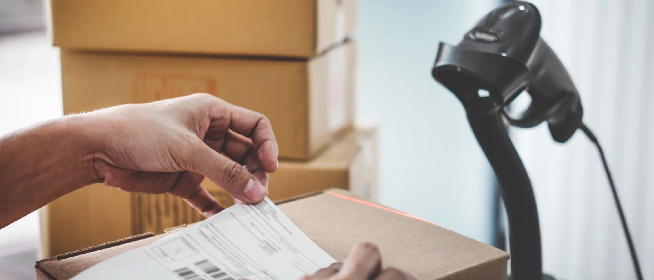 Export cartons being labeled for a US-bound shipment