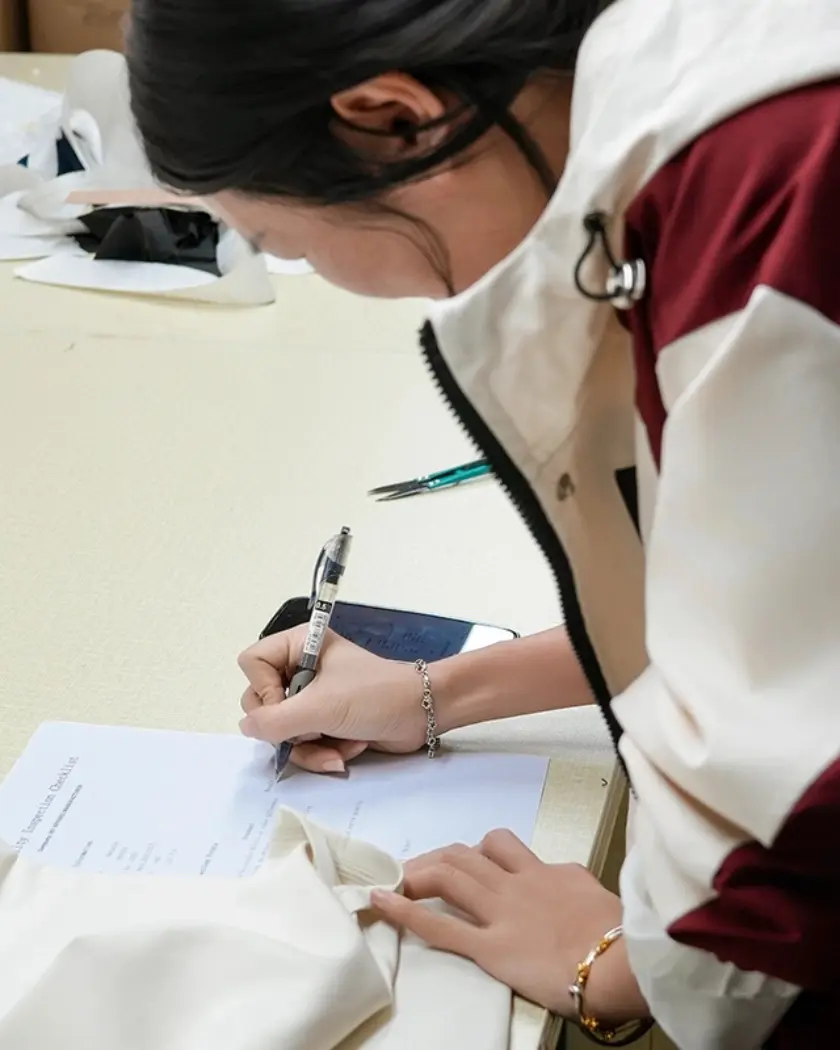 Pre-shipment QC inspection report page with AQL results