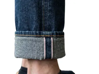 Selvedge red-line outseam cuff detail
