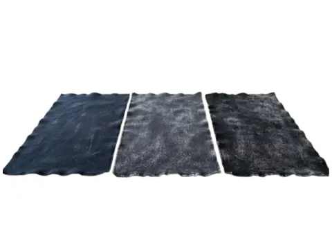 Side-by-side fleece swatches showing light, medium and heavy snow wash frosting