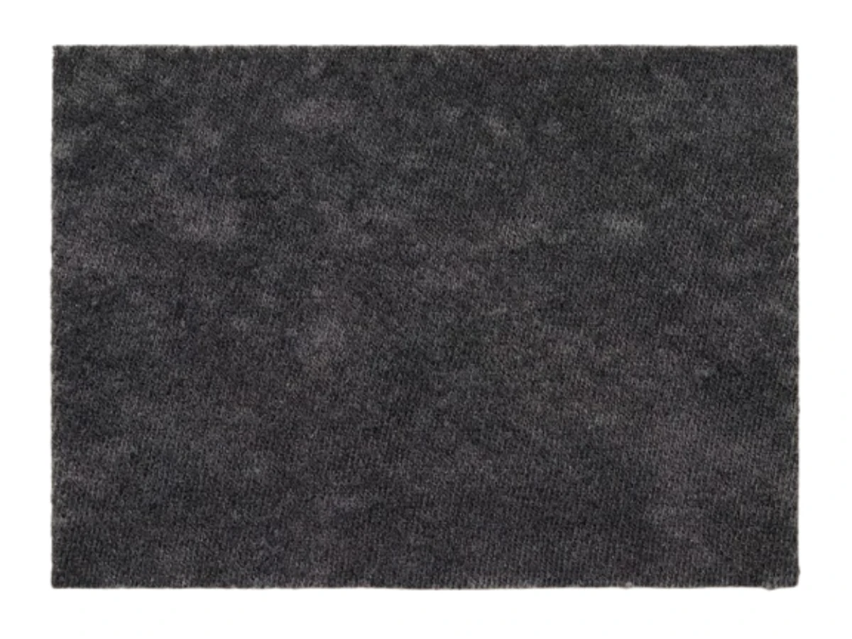 Washed-black fleece swatch with subtle light acid wash marbling