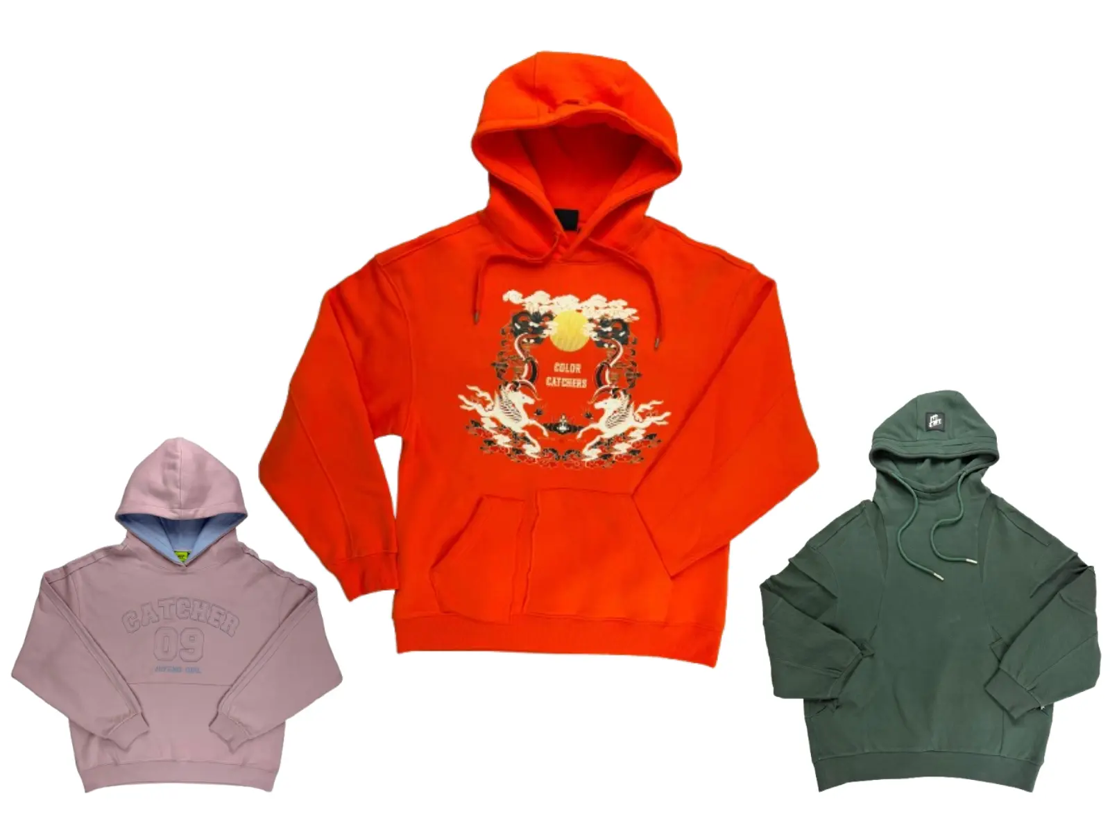 Garment-dyed heavyweight fleece hoodies finished with acid wash, snow wash and vintage wash