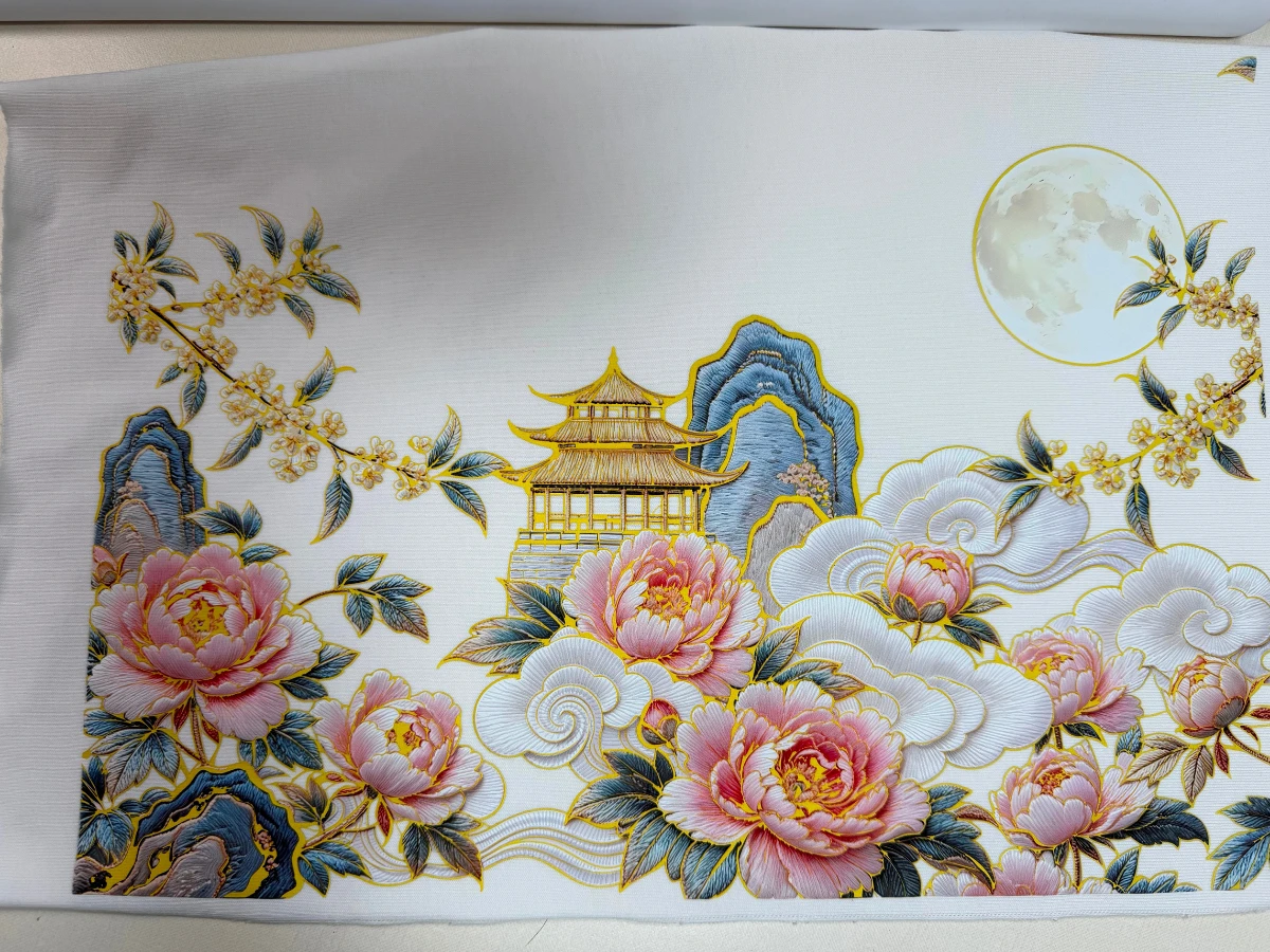 Digitally printed graphic detail on a custom t-shirt