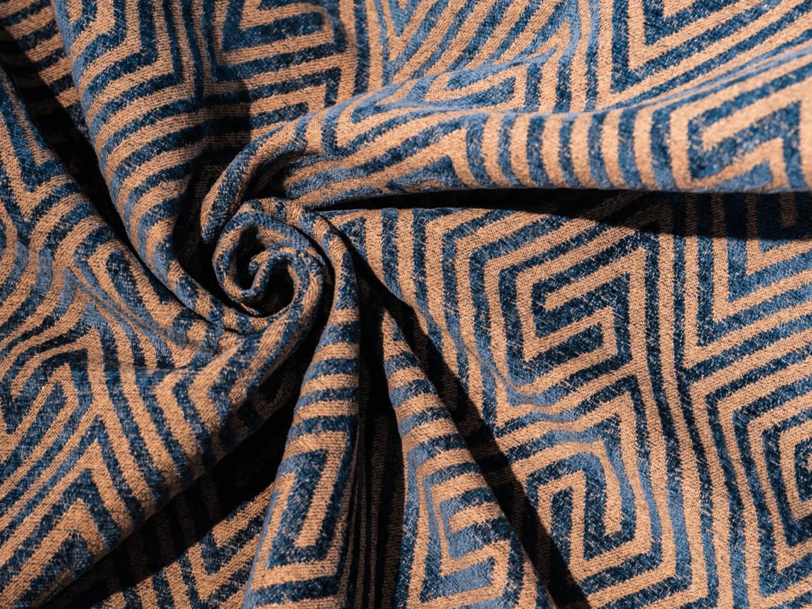 Custom jacquard fabric close-up showing a tonal pattern built into the knitted structure